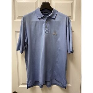 Polo Golf Ralph Lauren Mens Medium Blue Pima Cotton Congressional Golf Polo